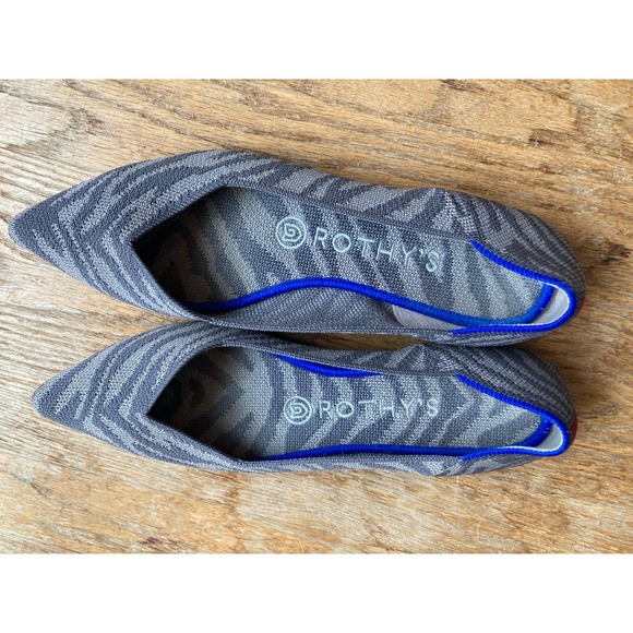 Rothy's gray zebra pointed flats points size 7.5 - Picture 3 of 9